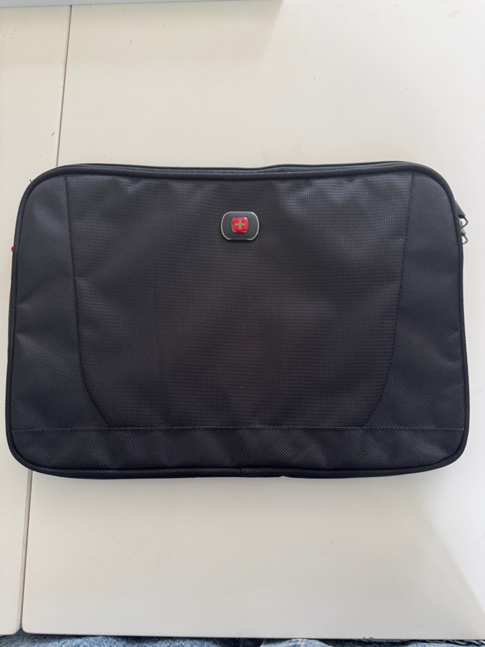 SwissGear Black Laptop Carry Sleeve with Red Logo Accent
